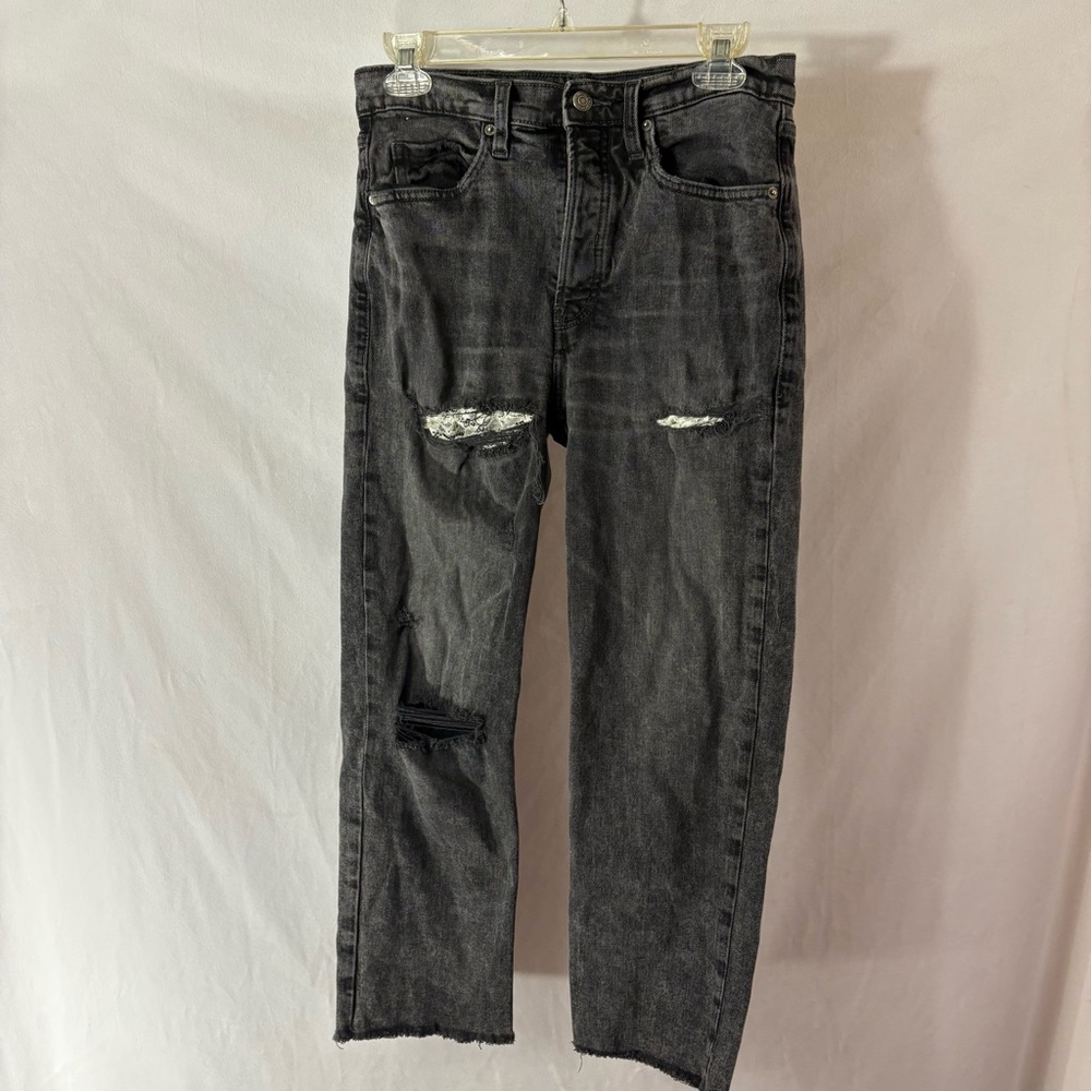 Old Navy Sky Hi Straight Jeans with Distressing Extra High Rise